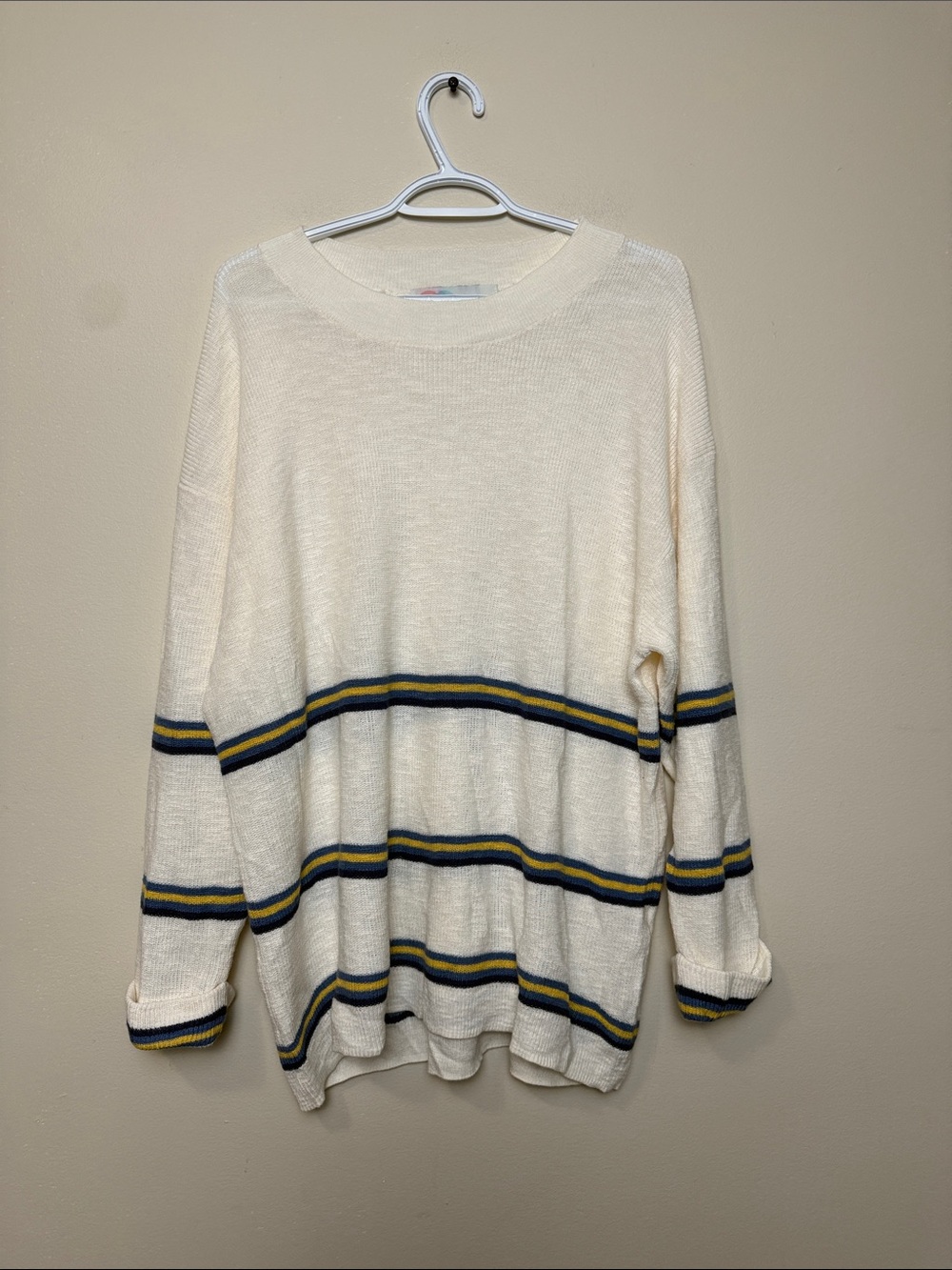 Free People Beach  Mariner Striped Knit oversized  sweater size M